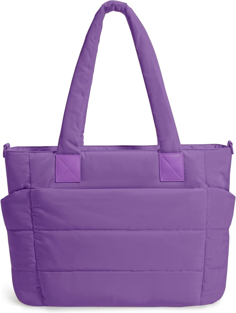 GASSDA Tote Bag for Women Puffer Tote Bag Large Nurse Bags Shoulder Handbag with Zipper for Work Travel - Image 1